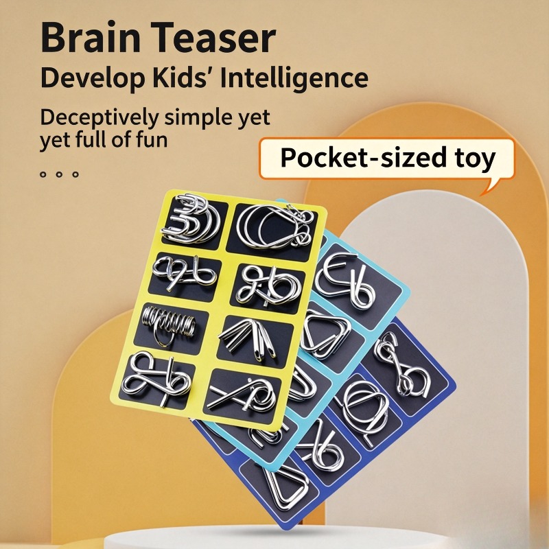 Board Game Enthusiast - Juego de 8 Rompecabezas Metálicos Clásicos,